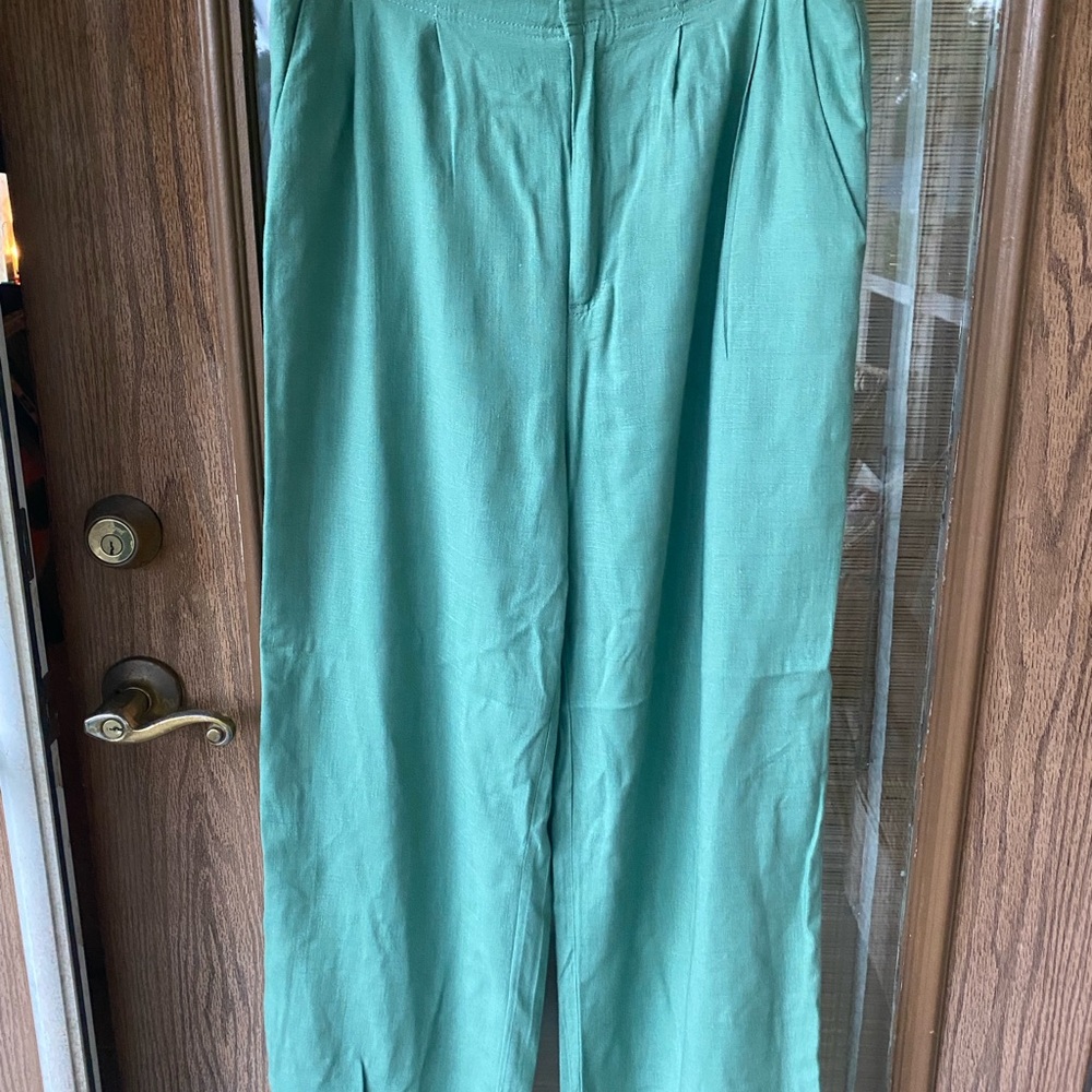 Elegant Women's Wide Leg Pants in Teal